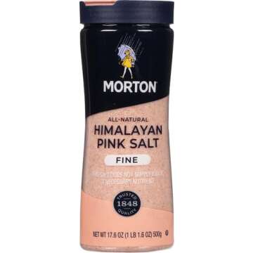 Morton Himalayan Pink Salt: Fine and Natural Seasoning, 17.6 Ounce