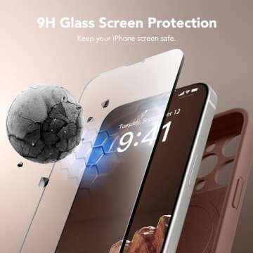 SuydanBox Magnetic for iPhone 14 Pro Case, Compatible with MagSafe, [Full Camera Protection][Screen Protector] Silicone Shockproof Protective Phone Case for iPhone 14 Pro 6.1", Brown