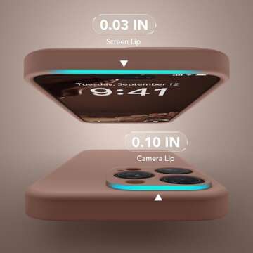 SuydanBox Magnetic for iPhone 14 Pro Case, Compatible with MagSafe, [Full Camera Protection][Screen Protector] Silicone Shockproof Protective Phone Case for iPhone 14 Pro 6.1", Brown