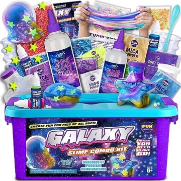 FunKidz Ultimate Metallic Slime Kit for Kids - Galactic DIY Fun Ages 8-12