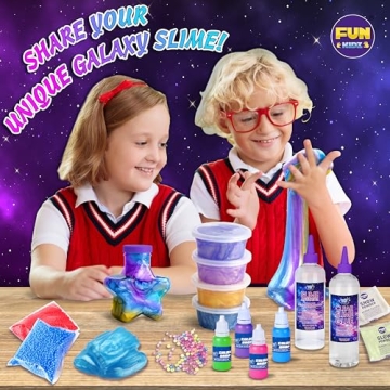 FunKidz Ultimate Metallic Slime Kit for Kids Galactic DIY Fun