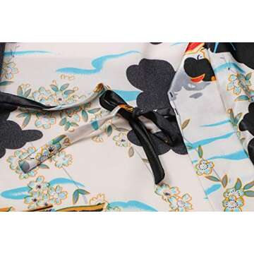 Women's Floral/Patterned Silky Kimono Robes Long Satin Bathrobes Sleepwear Loungewear