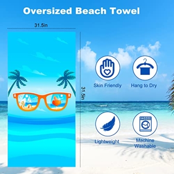 Quick Dry Microfiber Beach Towels - Travel Friendly