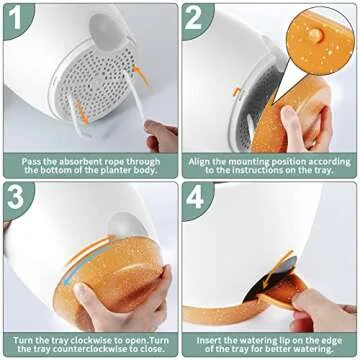 GARDIFE Plant Pots Set of 2 Pack 8 inch,Planters for Indoor Plants with Drainage Holes, Modern Decorative Flower Pots for All House Plants, Flowers, White