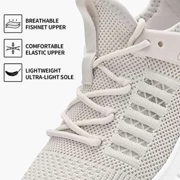 Akk Walking Shoes Women Workout Gym Tennis Sneakers Slip On Memory Foam Comfortable Lightweight Fashion Shoes Tan Size 8.5