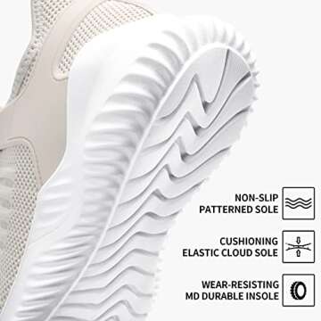 Akk Walking Shoes Women Workout Gym Tennis Sneakers Slip On Memory Foam Comfortable Lightweight Fashion Shoes Tan Size 8.5