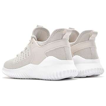 Akk Walking Shoes Women Workout Gym Tennis Sneakers Slip On Memory Foam Comfortable Lightweight Fashion Shoes Tan Size 8.5