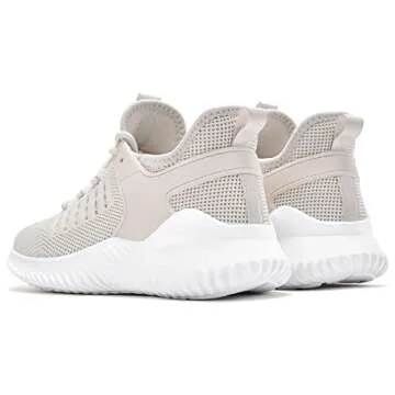 Akk Walking Shoes Women Workout Gym Tennis Sneakers Slip On Memory Foam Comfortable Lightweight Fashion Shoes Tan Size 8.5