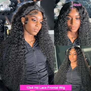 Ksflaae 30 Inch Deep Wave Lace Front Wig - Natural and Stylish