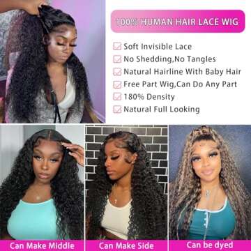 Ksflaae 30 Inch Deep Wave Lace Front Wig - Natural and Stylish
