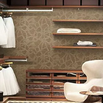 RoomMates RMK12233PL Nikki Chu Brown and Metallic Copper Amhara Peel and Stick Wallpaper