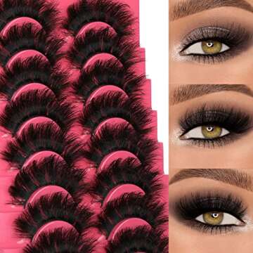 Fluffy Mink Lashes for Dramatic Volume 8 Pairs
