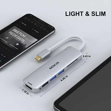MOKiN USB C Hub 5-in-1 HDMI Adapter for MacBook