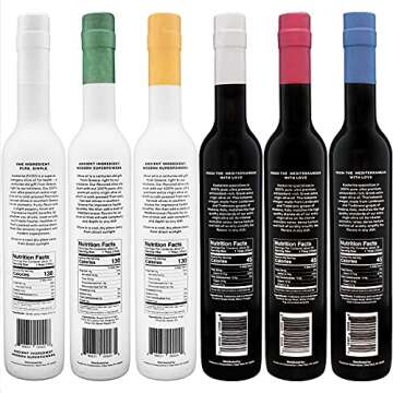 Kosterina - Olive Oil & Balsamic Vinegar Tasting Set, 100% Pure Early Harvest Greek EVOO, Authentic Mediterranean Flavors, Incredible Taste, Cold-Pressed in Small Batches, Superfood (12.7 oz, 6-Pack)