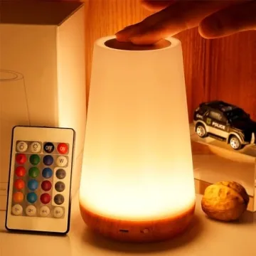 THAUSDAS Night Light, Dimmable Touch Lamp for Bedroom, Portable Table Bedside Lamp, 5 Brightness 13 ...