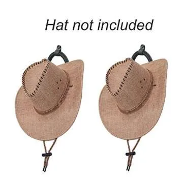 Folytiy Cowboy Hat Rack for Wall Hat Holder Organizer Western Hat Hanger Hooks Cap Wall Mount Storage (2)