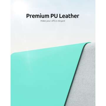 YSAGi Leather Desk Protector - Large Non-Slip PU Leather Blotter for Office and Home