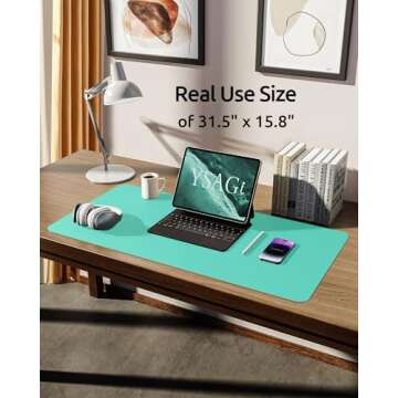 YSAGi Leather Desk Protector, Large Non-Slip Office Mat