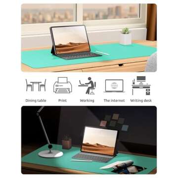YSAGi Leather Desk Protector, Large Non-Slip Office Mat