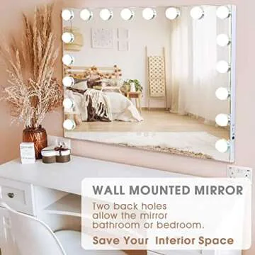 COOLJEEN Large Hollywood Makeup Mirror with USB Charging