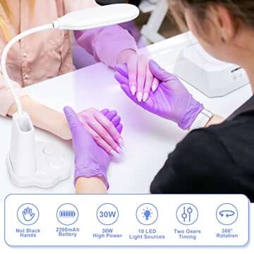 AORAEM LED Nail Lamp 30W Rechargeable Storage Design Nail Lamp UV Light for Gel Nails Flash Cure Light for Home DIY Acrylic Gel Nail Extension(Cat Paw)