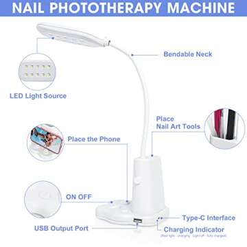 AORAEM LED Nail Lamp 30W Rechargeable Storage Design Nail Lamp UV Light for Gel Nails Flash Cure Light for Home DIY Acrylic Gel Nail Extension(Cat Paw)