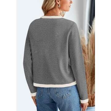 PRETTYGARDEN Women's Winter Trendy Button Down Open Front Cardigan Sweaters Knit Color Block Jackets...