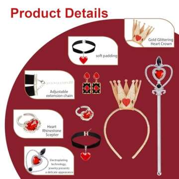 ZIZWO Queen of Hearts Accessories Set for Dress Up