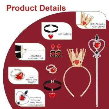 ZIZWO Queen of Hearts Accessories Set for Dress Up
