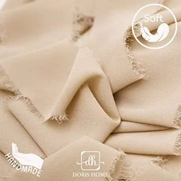 DORIS HOME 2" x21Yd Chiffon Ribbon for Flower Bouquet, Sand & Nude Fabric Ribbon for Gift Wrapping, Handmade Frayed Ribbon for Wedding, Chiffon Silk Ribbon for Christmas Decorations