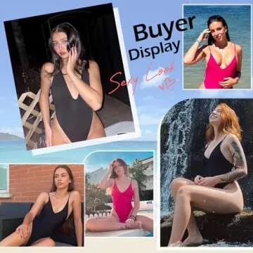 Zando V Neck One Piece Swimsuit Cheeky Thong Bathing Suit