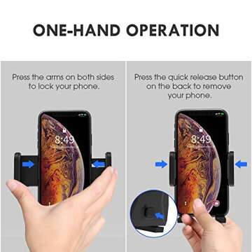 Miracase Air Vent Phone Holder for Car with Metal Hook Clip, Hands Free Universal Automobile Cell Phone Mount Fit for iPhone 16/15/14/13/12 Series, Samsung and All Smartphones,Black