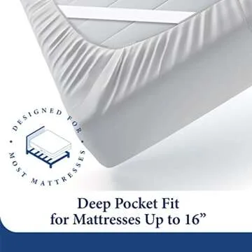 Cosy House Collection Luxury Bamboo Sheets - Blend of Rayon Derived from Bamboo - Cooling & Breathable, Silky Soft, 16-Inch Deep Pockets - 4-Piece Bedding Set - Queen, White