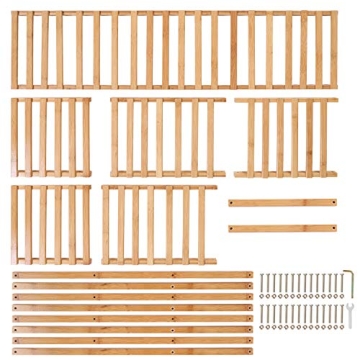Bamboo Plant Stand Rack for 13 Flowerpots Display