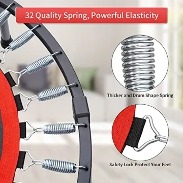 ZENOVA 40" Mini Trampoline with Adjustable Bar for Fitness