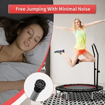 ZENOVA 40" Mini Trampoline with Adjustable Bar for Fitness