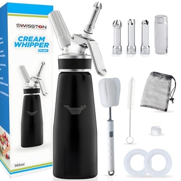Professional Whipped Cream Dispenser with 3 Nozzles and Seals