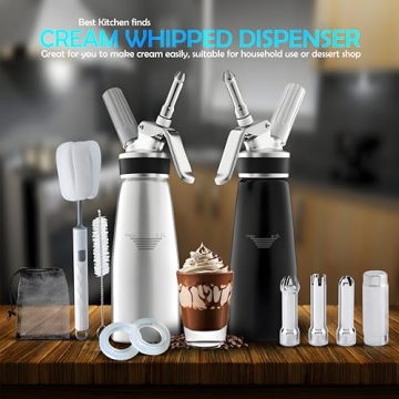 Professional Whipped Cream Dispenser with 3 Nozzles and Seals