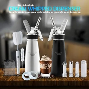 Professional Whipped Cream Dispenser with 3 Nozzles and Seals