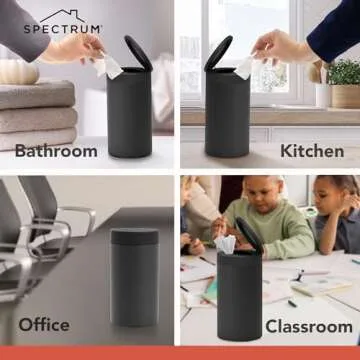 Spectrum Disinfecting Wipes Container with Push Button Lid - Refillable Dispenser for Bathroom, Kitchen, Classroom, Countertop, & Home - Stainless Steel & Rust-Resistant Disinfectant Wipes Holder