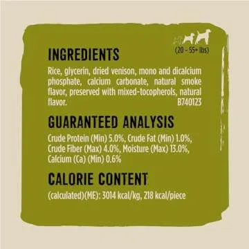 Purina Prime Bones Made in USA Facilities Limited Ingredient Medium Dog Treats, Chew Stick With Wild Venison - 9 ct. Pouch