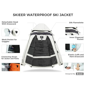 Skieer Men's Waterproof Ski Coat for All Winter Activities