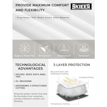 Skieer Men's Waterproof Ski Coat for All Winter Activities