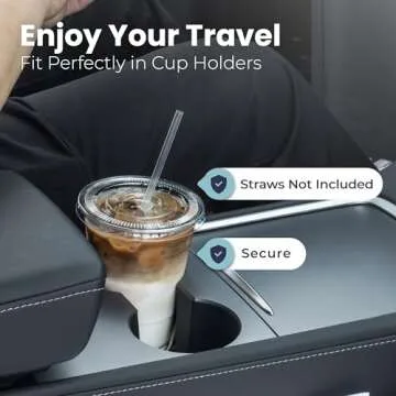 Durable 32 oz Clear Plastic Cups with Lids - 50 Pack