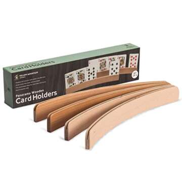 Yellow Mountain Imports Panorama Wooden Playing Card Holders/Racks - Set of 4 Card Organizers