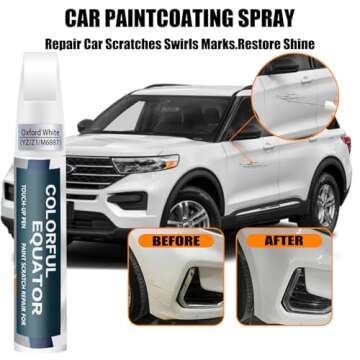 YZ/Z1/M6887 Oxford White Touch Up Paint for Ford - Two-In-One Car Scratch Repair Pen