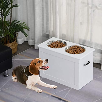 PawHut Elevated Dog Feeder with Storage for Large Pets