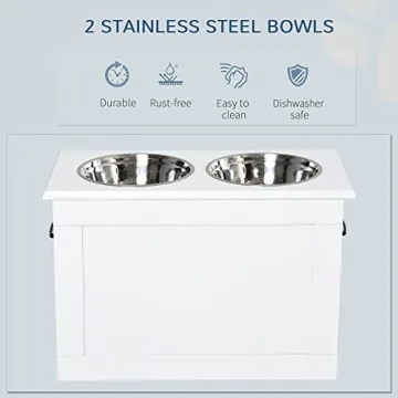 PawHut Elevated Dog Feeder with Storage for Large Pets