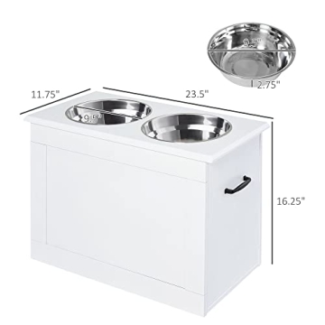PawHut Elevated Dog Feeder with Storage for Large Pets