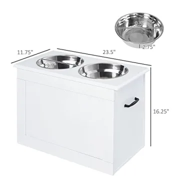 PawHut Elevated Dog Feeder with Storage for Large Pets